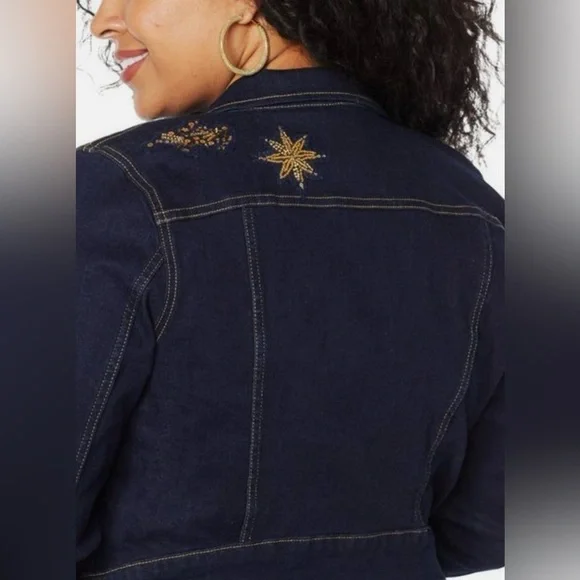 G by Giuliani embellished Jean jacket 1X NWOT - Picture 3 of 12